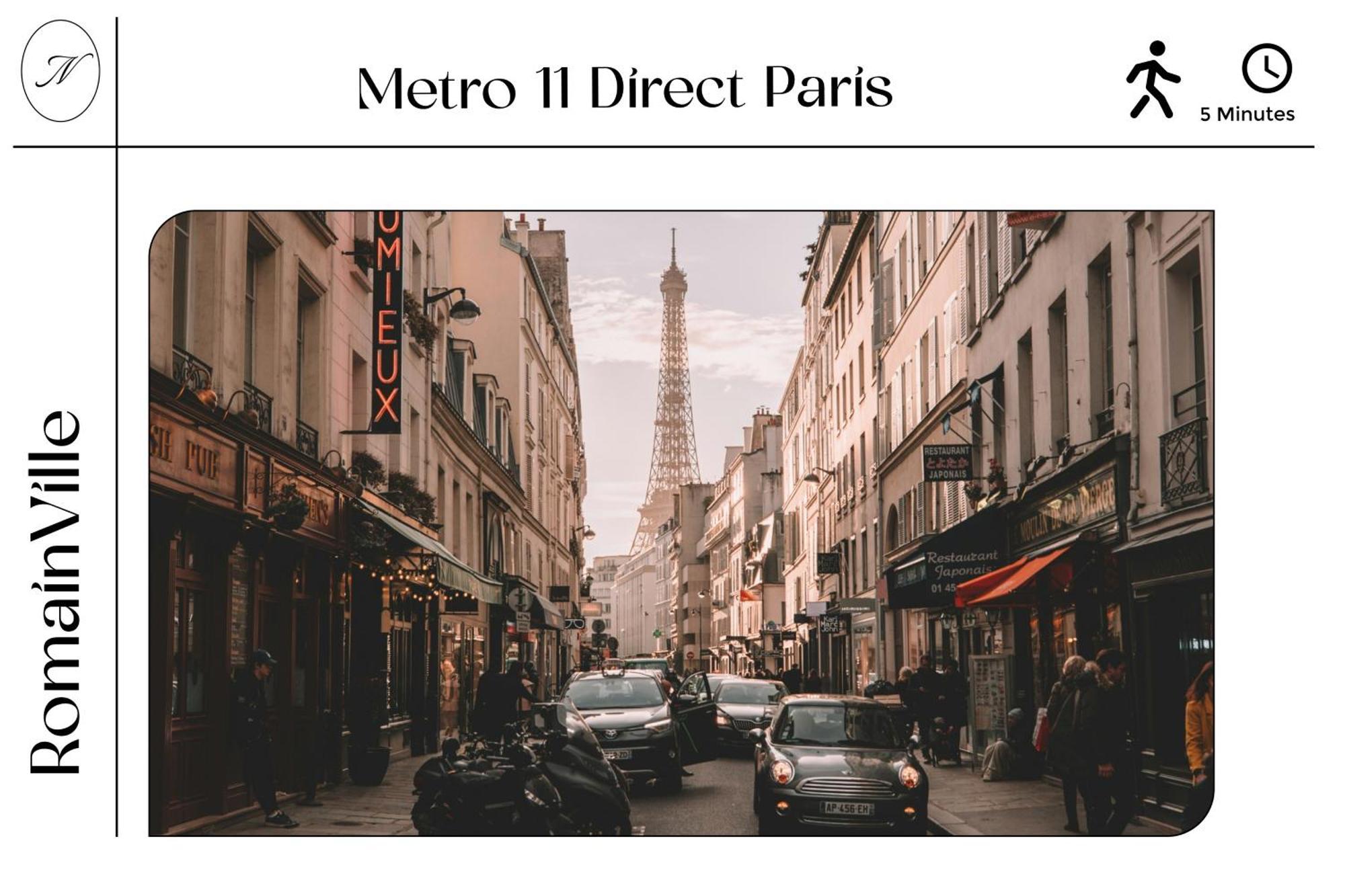 Appartement L'Ecrin Parisien - Proche Metro -Direct Paris - 4 Personnes à Romainville Extérieur photo
